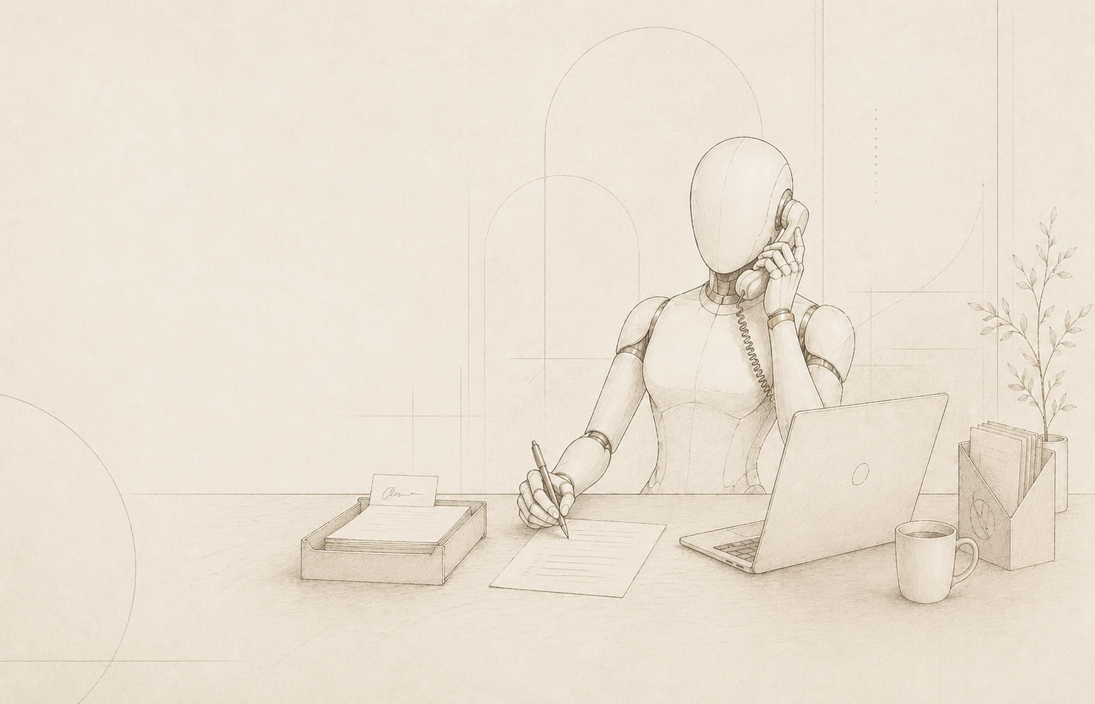 The Secretary at work — illustration